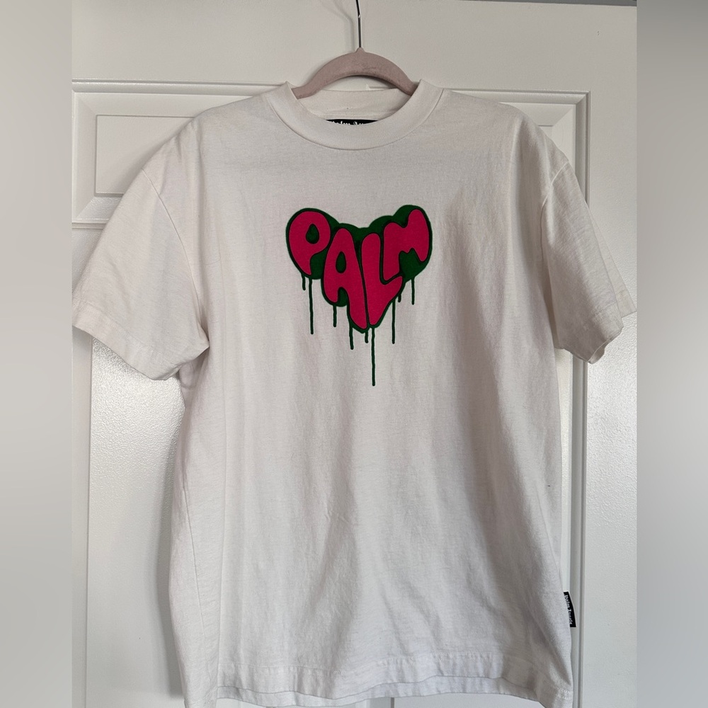 Palm Angels Spray Heart White T shirt size Medium Unisex